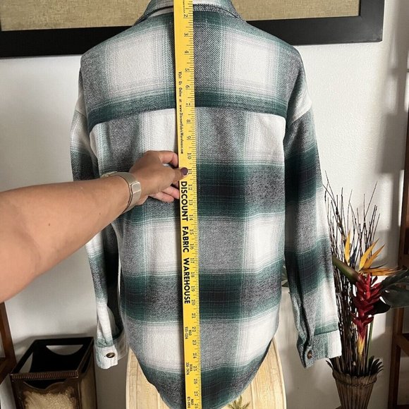 Women's Hollister Boyfriend Fit Fleece Overshirt Small Blue White Longsl… - Picture 7 of 7